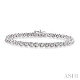 1 ctw Round Cut Diamond X & O Link Bracelet in 10K White Gold